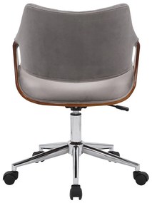 Καρέκλα γραφείου Houston 1036, Καρυδί, Γκρι, 80x58x64cm, 12 kg, Με μπράτσα, Με ρόδες, Μηχανισμός καρέκλας: Economic | Epipla1.gr