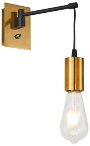 SE21-GM-9 ADEPT GOLD MATT &amp; BLACK WALL LAMP Β3