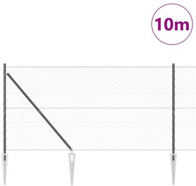 vidaXL Hexagon Fence Γκρι 1.4x10 μ Ατσάλι