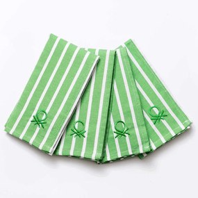 Πετσέτα Κουζίνας (Σετ 4Τμχ) 20.21.0726 33X45cm Cotton Green Benetton 100% Cotton