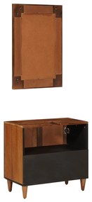 vidaXL Σετ Επίπλων Μπάνιου Επιτοίχιο 2 pcs Καρυδιά Στερεό ξύλο μάνγκο