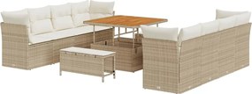 vidaXL Σετ Καναπέ Κήπου 11 pcs Μπεζ συνθετικό ρατάν