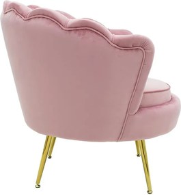 Πολυθρόνα Daimon βελούδο ροζ-χρυσό 79x74x78εκ 79x74x78 εκ.