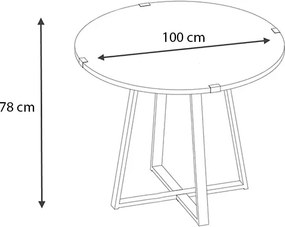 Τραπέζι Rubes Megapap χρώμα γκρι σκυροδέματος 100x100x78εκ.