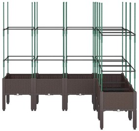 vidaXL Ζαρντινιέρα Κήπου με Καφασωτό Καφέ 160 x 120 x 142,5 εκ. από PP