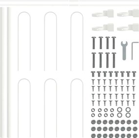 vidaXL Φράχτης Κήπου 4 pcs Λευκό 6,8 x 0,6 μ Ατσάλι με Πούδρα