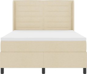 vidaXL Κρεβάτι με ελατήρια με στρώμα Κρεμ 200 x 140 cm ύφασμα