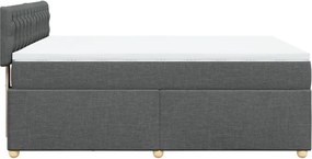 vidaXL Κρεβάτι Boxspring με Στρώμα Σκούρο Γκρι 140x200 εκ Υφασμάτινο