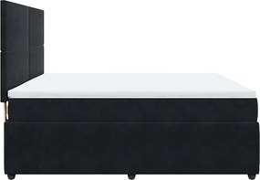 vidaXL Κρεβάτι Boxspring με Στρώμα Μαύρο 180x200 εκ. Βελούδινο