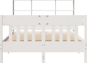 vidaXL Σκελετός Κρεβ. Χωρίς Στρώμα Λευκό 160x200 εκ Μασίφ Πεύκο