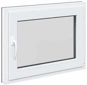 vidaXL Παράθυρο Υπογείου "RISOR" 80x60 εκ. Ανακλινόμενο & Περιστρεφόμενο DIN Δεξί Ανθρακί