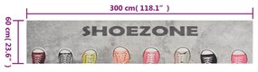 Χαλί Κουζίνας Πλενόμενο Επιγραφή Shoezone 60x300 εκ. Βελούδινο - Πολύχρωμο