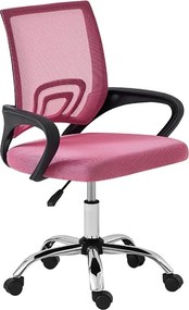 A1850 S Χρωμιο/Ροζ Mesh Πολυθρονα Γραφειου