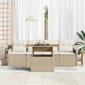 vidaXL Σετ Καναπέ Κήπου 5 pcs μπεζ και κρεμ 100 x 55 x 73 εκ