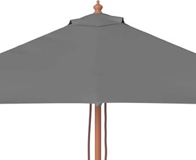 vidaXL Ομπρέλα Κήπου Ανθρακί 150 x 200 εκ. με Ξύλινο Ιστό
