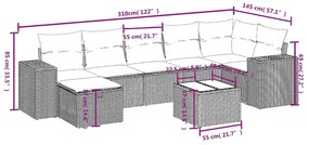 vidaXL Σετ Καναπέ Κήπου 8 τεμ. Μικτό Μπεζ Συνθετικό Ρατάν με Μαξιλάρια