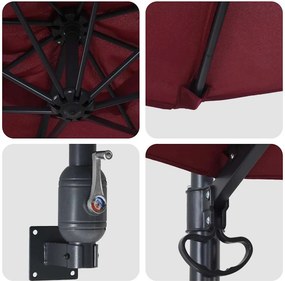 vidaXL Ομπρέλα Κήπου 248 x 248 x 148 εκ. Πολυεστέρας και Χάλυβας