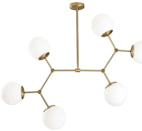 Φωτιστικό Οροφής Damar 892OPV1641 100x58x80cm 6xE27 40W Gold-White Opviq