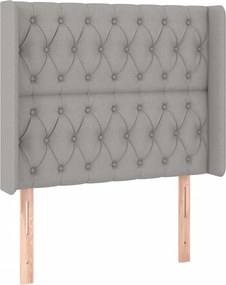vidaXL Κρεβάτι Boxspring με Στρώμα &amp; LED Αν.Γκρι 100x200εκ. Υφασμάτινο