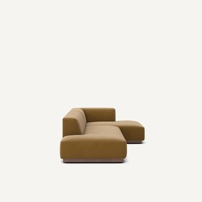 Καναπές γωνιακός δεξιός XL από λινό βελούδο, JACOPO