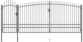 vidaXL Καγκελόπορτα με Λόγχες Μαύρη 5 x 2,45 μ.