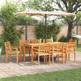 vidaXL Σετ Τραπεζιού 9 pcs Φυσικό 180 x 90 x 75 cm Μασίφ ξύλο ακακίας