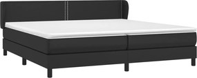 vidaXL Κρεβάτι Boxspring με Στρώμα Μαύρο 200x200 εκ. Συνθετικό Δέρμα