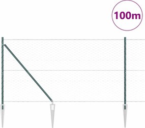 vidaXL Στύλος Περιφράξεων Πράσινο 100 x 1,2 μ (50 mm πλέγμα)