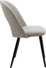 Καρέκλα Jonah pakoworld μεταλλική μαύρη βελουτέ γκρι