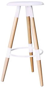 Σκαμπώ Art Wood Bar PP Λευκό 37x37 H.78cm