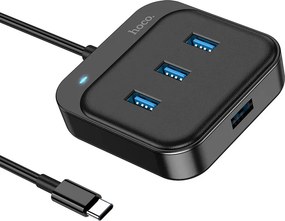 Hub USB-C Hoco HB31 Easy 4-in-1 με 4 χ USB3.0 Μαύρο 20cm