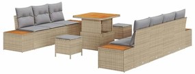vidaXL Σετ Καναπέ Κήπου 10 pcs Μπέζ και Ανοιχτό Γκρι 80 x 80 x 71 cm