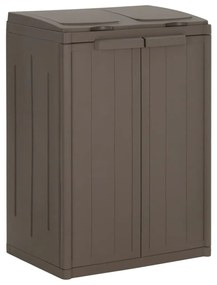 vidaXL Κάδος Απορριμμάτων με 2 Πόρτες Καφέ 65 x 45 x 88 εκ. από PP