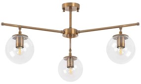 Φωτιστικό Οροφής - Πλαφονιέρα Atmaca 942FLG1103 70x70x39cm 3xE14 15W Gold-Clear Opviq