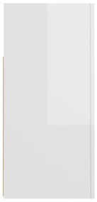 Ντουλάπι με LED Γυαλιστερό Λευκό 80 x 35 x 75 εκ. - Λευκό