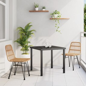 vidaXL Σετ Τραπεζαρίας 3 Τεμαχίων σε Καφέ χρώμα από Πολυρατάν.