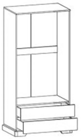 Ντουλάπα Jaden  δίφυλλη golden oak-λευκό antique 101x62x197,5εκ