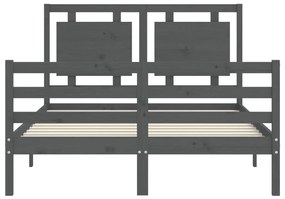 ΠΛΑΙΣΙΟ ΚΡΕΒΑΤΙΟΥ ΜΕ ΚΕΦΑΛΑΡΙ ΓΚΡΙ 140 X 190 ΕΚ. ΑΠΟ ΜΑΣΙΦ ΞΥΛΟ 3194033