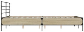 vidaXL Πλαίσιο Κρεβατιού Sonoma Δρυς 150x200 εκ. Επεξ. Ξύλο &amp; Μέταλλο