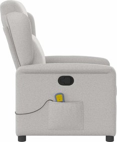 vidaXL καρέκλα ανάκλισης μασάζ Cloud Grey Fabric