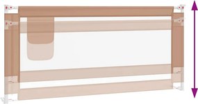 vidaXL Μπάρα Κρεβατιού Προστατευτική Taupe 200 x 25 εκ. Υφασμάτινη