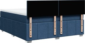 vidaXL Κρεβάτι Boxspring με Στρώμα Μπλε 180x200 εκ. Υφασμάτινο