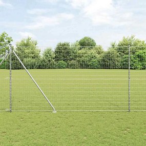 vidaXL Φράχτης με Στήλες. Ασημί 1.5 x 10 m Ατσάλι