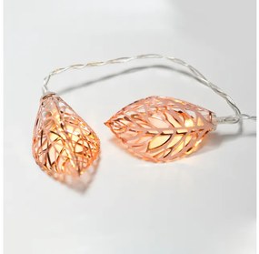 Λαμπάκια Σειρά 10 LED IP20 METAL LEAVES Μπαταρίας 3xAA Χρονοδιακόπτης ACA-FMCLEAF10WW2AT-Χάλκινο FMCLEAF10WW2AT