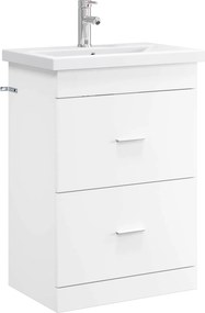 vidaXL Σετ Επίπλων Μπάνιου Λευκό 61 x 40 x 84,5 εκ Επεξεργασμένο Ξύλο