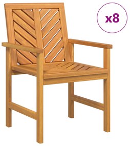 vidaXL Καρέκλες Κήπου 8 pcs Καφέ 59 x 62.5 x 89 εκ Μασίφ ξύλο ακακίας