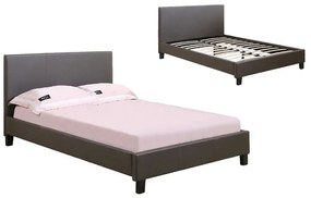 WOODWELL WILTON Κρεβάτι Μονό, για Στρώμα 90x190cm, Pu Σκούρο Καφέ 97x203x89cm Ε8060,21