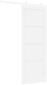 vidaXL Συρόμενη Πόρτα με Σύνολο Υλικών Λευκή 78x211 εκ. Συμπαγές Ξύλο Πεύκου