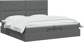 vidaXL Κρεβάτι Ottoman με στρώμα Σκούρο Γκρι 200 x 200 cm Ύφασμα