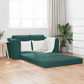 vidaXL Κρεβάτι καναπές Σκούρο πράσινο 148 x 71 x 83 εκ. Βελούδο